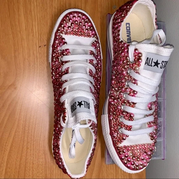 Converse Pearl Encrusted Statment Sneaker